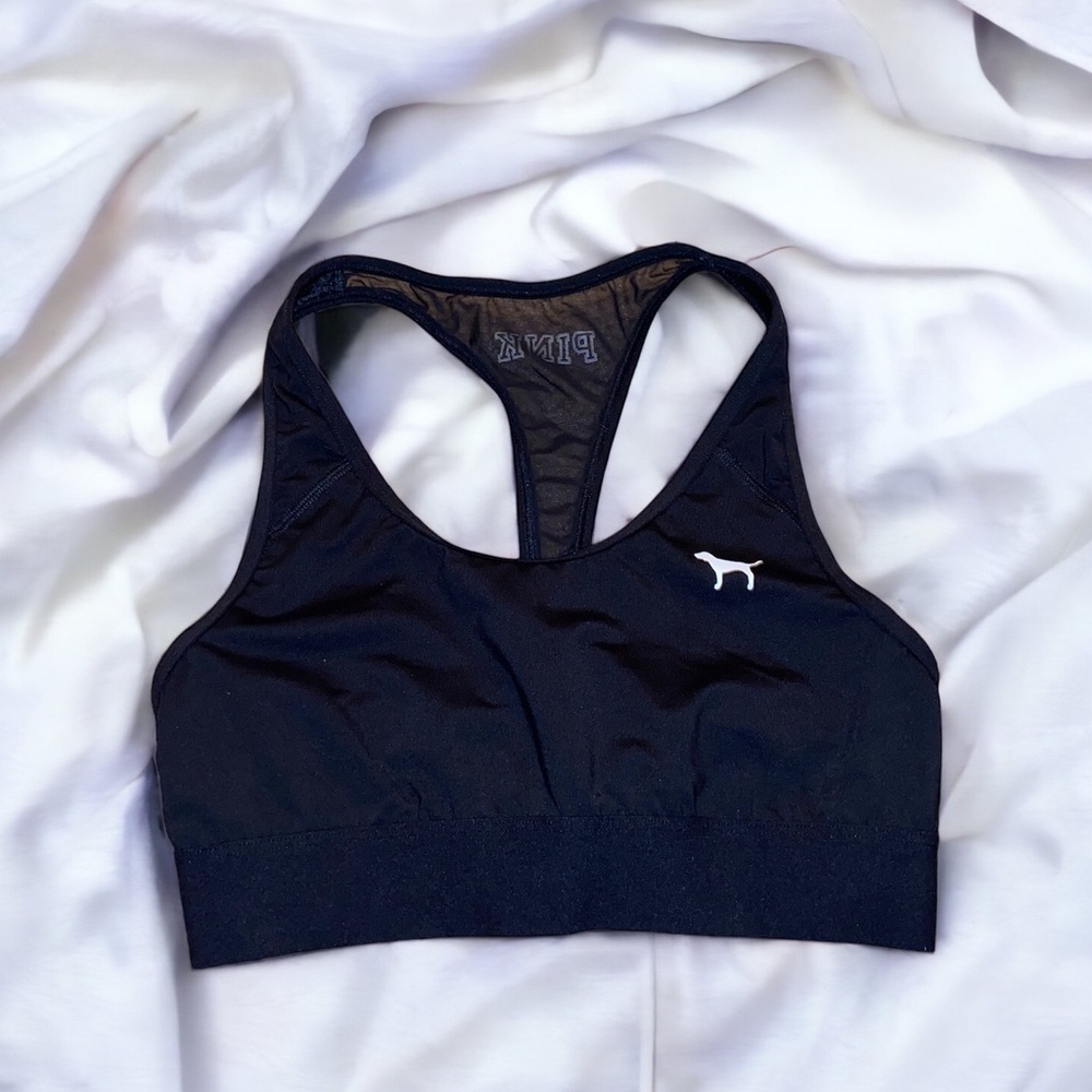 VS PINK Black Racerback Sports Bra